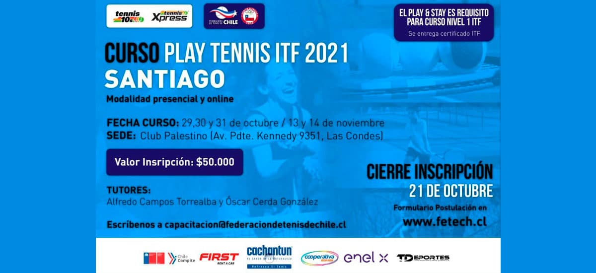Listado Cupos Curso Play Tennis ITF 2021 Santiago