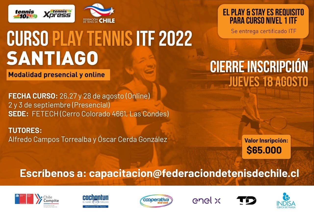 En Santiago se realizará el primer Curso Play Tennis del año