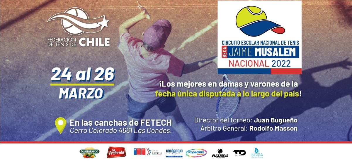 Cuadros Nacional Circuito Escolar de Tenis Federado Beca Jaime Musalem