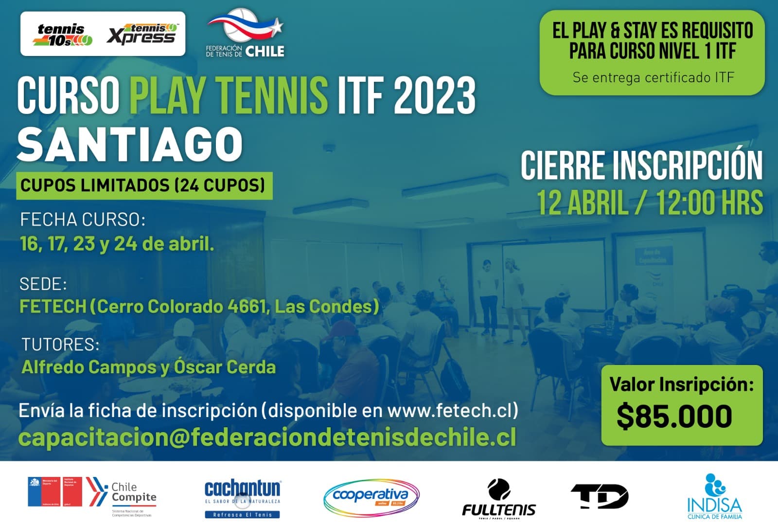 ¡Anunciamos el Primer Curso Play Tennis para este 2023!