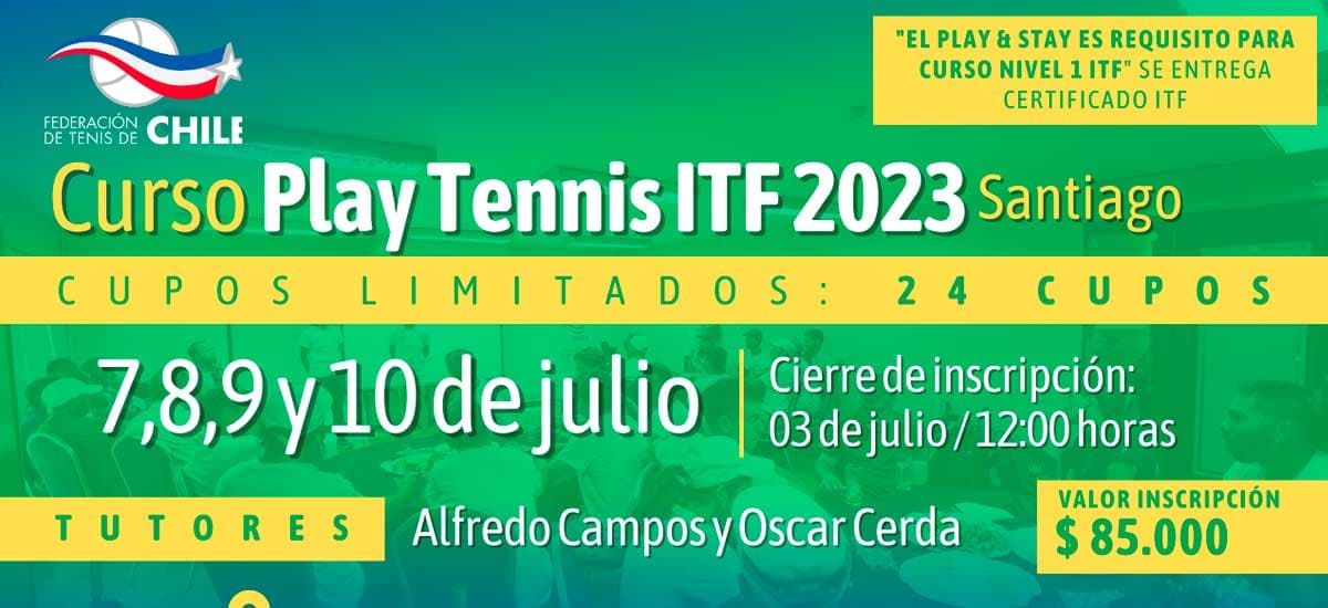 En la Fetech se realizará el Segundo Curso Play Tennis de la temporada
