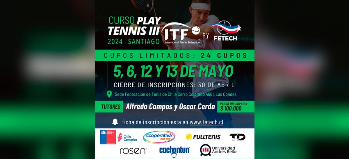 La Fetech será sede del tercer curso Play Tennis de este año