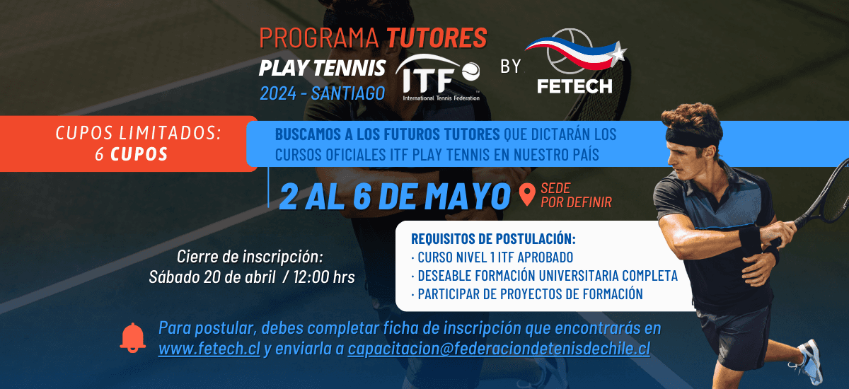 Anunciamos el Programa de Tutores Play Tennis 2024