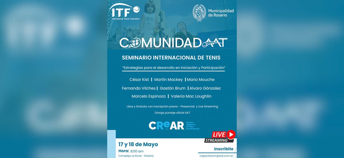 Área de Capacitación invita a Seminario Internacional de Tenis