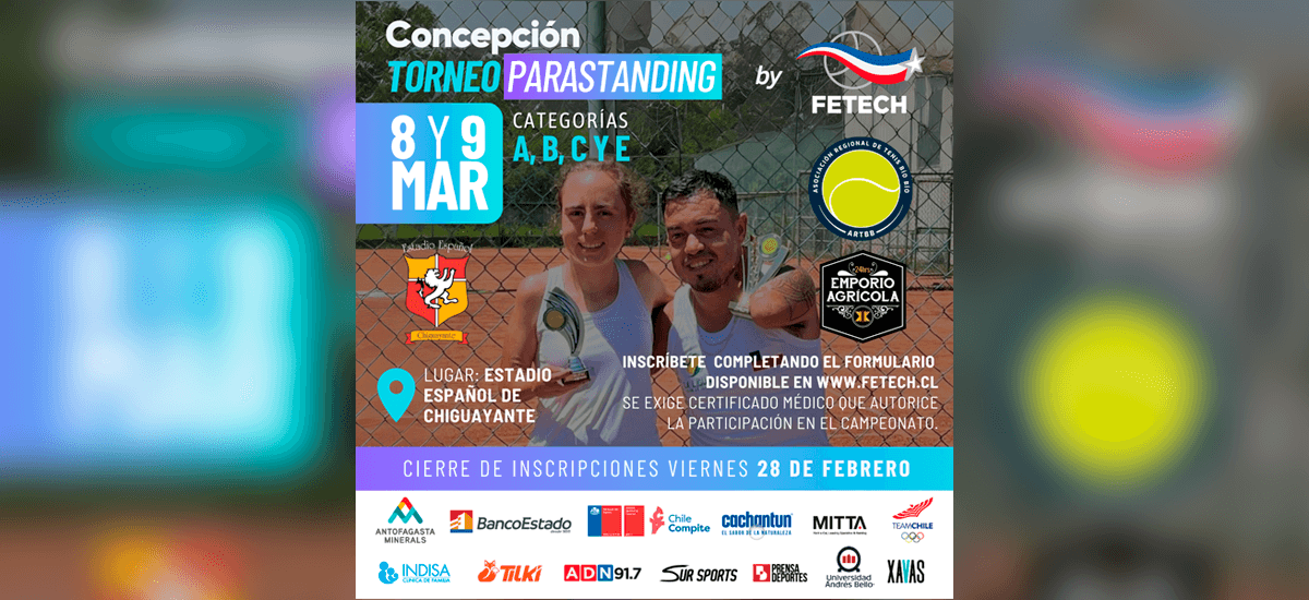 En el Biobío arrancará el Circuito Parastanding Tennis Federado 2025
